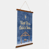 Uns ein Kind ist Geboren Weihnachtskrippe Wandteppich Mit Holzrahmen (Gewinkelt)