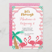 Uns gelassen flamingle einladung (Vorne/Hinten)