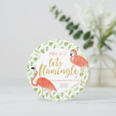 Uns gelassen Flamingle Party Einladung - Kreis (Stehend Vorderseite)