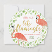 Uns gelassen Flamingle Party Einladung - Kreis (Vorderseite)