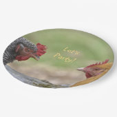 Uns gelassen Party Huhn Pappteller (Schrägansicht)