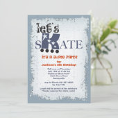 Uns gelassen Skate-Party Einladung (Stehend Vorderseite)