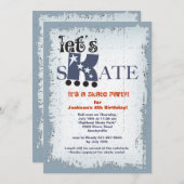 Uns gelassen Skate-Party Einladung (Vorne/Hinten)