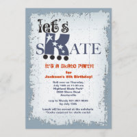 Uns gelassen Skate-Party Einladung