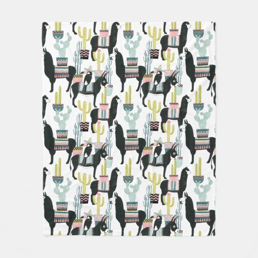 Uns gelassen Taco über Lama-u. Esel-Muster der Fleecedecke (Vorderseite)