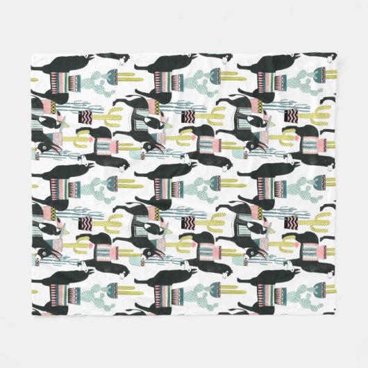 Uns gelassen Taco über Lama-u. Esel-Muster der Fleecedecke (Vorderseite (Horizontal))