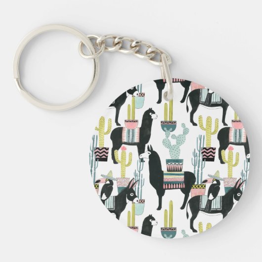 Uns gelassen Taco über Lama-u. Esel-Muster der Schlüsselanhänger (Vorderseite)