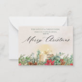 Uns ist ein Kind Geborene Blumenweihnachtskarte Mitteilungskarte (Vorderseite)