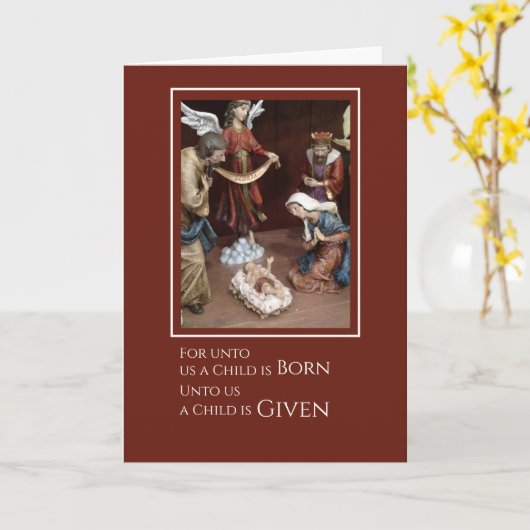 Uns Kind Geborene Kirche Weihnachtskarte Karte (Gelbe Blume)