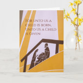 Uns Kind Geborene spirituelle Weihnachten Karte (Gelbe Blume)