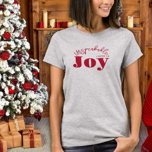 Unsagbare Joytypografie Christlich Moderne Rot T-Shirt