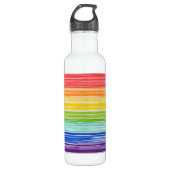 Unsaubere Regenbogenstreifen Edelstahlflasche (Vorderseite)