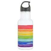 Unsaubere Regenbogenstreifen Edelstahlflasche (Vorderseite)