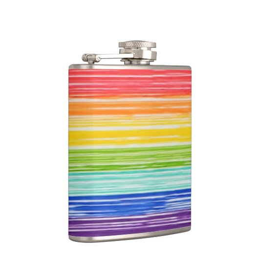 Unsaubere Regenbogenstreifen Flachmann (Rechts)