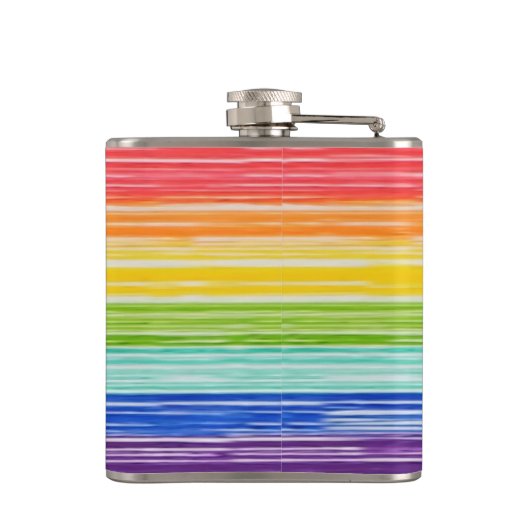 Unsaubere Regenbogenstreifen Flachmann (Rückseite)