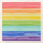 Unsaubere Regenbogenstreifen Glasuntersetzer (Vorderseite)