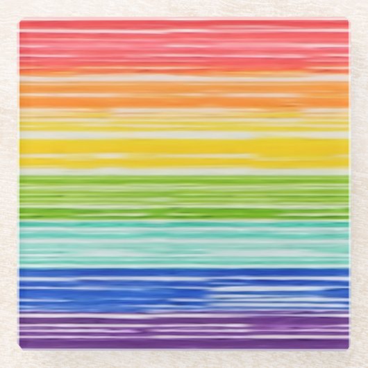 Unsaubere Regenbogenstreifen Glasuntersetzer (Vorderseite)