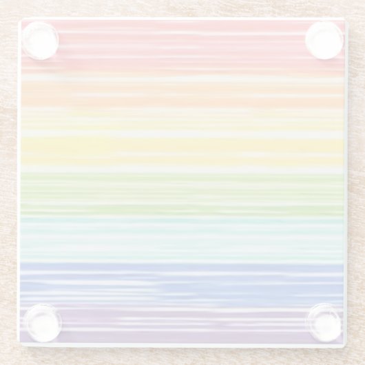 Unsaubere Regenbogenstreifen Glasuntersetzer (Rückseite)