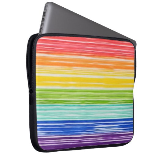 Unsaubere Regenbogenstreifen Laptopschutzhülle (Vorne Rechts)