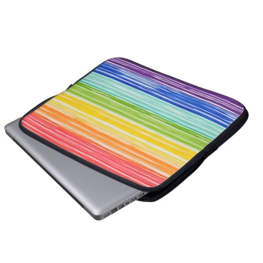Unsaubere Regenbogenstreifen Laptopschutzhülle (Vorne Knopf)