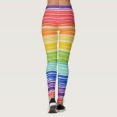Unsaubere Regenbogenstreifen Leggings (Rückseite)