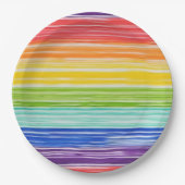 Unsaubere Regenbogenstreifen Pappteller (Vorderseite)