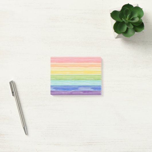 Unsaubere Regenbogenstreifen Post-it Klebezettel (Büro)