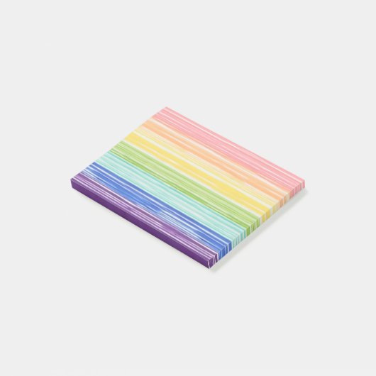 Unsaubere Regenbogenstreifen Post-it Klebezettel (angewinkelt)