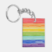 Unsaubere Regenbogenstreifen Schlüsselanhänger (Vorderseite links)