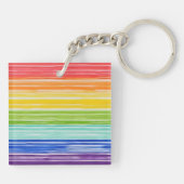 Unsaubere Regenbogenstreifen Schlüsselanhänger (Rückseite)
