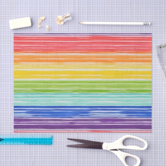Unsaubere Regenbogenstreifen Seidenpapier (Handwerk)