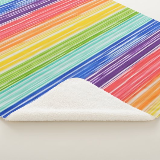 Unsaubere Regenbogenstreifen Sherpadecke (3/4)