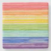 Unsaubere Regenbogenstreifen Steinuntersetzer (Vorderseite)