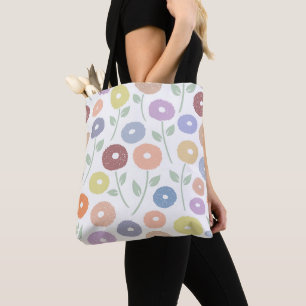 Unschärfe Blume großes Muster Pastell auf Weiß Tasche