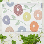 Unschärfe Blume Lg Muster Pastell auf Weiß Geschirrtuch (Gefaltet)