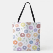 Unschärfe Blume Lg Muster Pastell auf Weiß Tasche (Vorderseite)