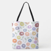 Unschärfe Blume Lg Muster Pastell auf Weiß Tasche (Rückseite)