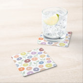 Unschärfe-Blumen-Muster Pastell auf Weiß Rechteckiger Pappuntersetzer (Vor Ort)