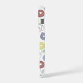Unschärfe-Blumen-Wiederholungsmuster Pastell auf W iPhone Hülle (Linke Seite)