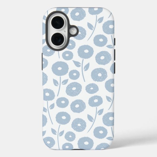 Unschärfe-Blumenmuster Blau auf Weiß Case-Mate iPhone Hülle (Rückseite)