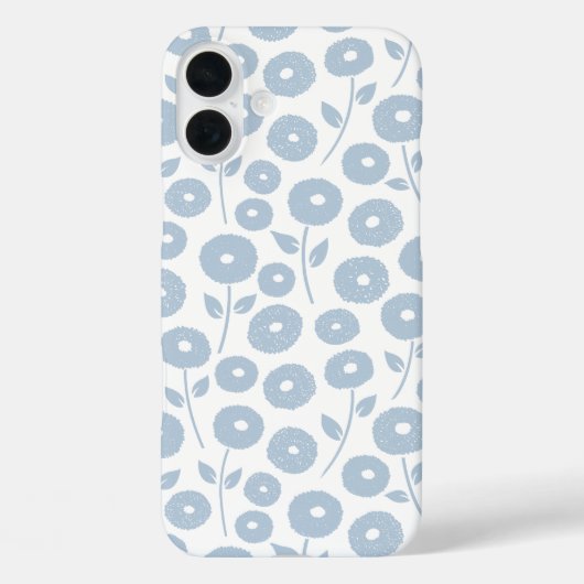 Unschärfe-Blumenmuster Blau auf Weiß Case-Mate iPhone Hülle (Rückseite)