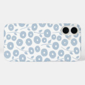 Unschärfe-Blumenmuster Blau auf Weiß Case-Mate iPhone Hülle (Rückseite (Horizontal))