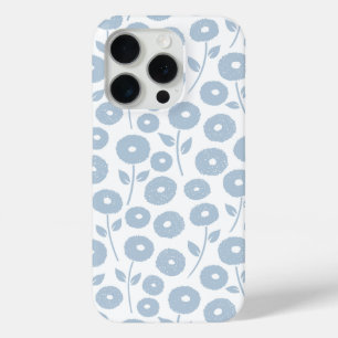 Unschärfe-Blumenmuster Blau auf Weiß Case-Mate iPhone Hülle