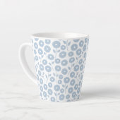 Unschärfe-Blumenmuster Blau auf Weiß Milchtasse (Linke Ecke)