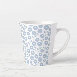 Unschärfe-Blumenmuster Blau auf Weiß Milchtasse