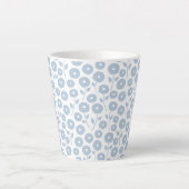 Unschärfe-Blumenmuster Blau auf Weiß Milchtasse (Vorderseite)