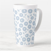 Unschärfe-Blumenmuster Blau auf Weiß Milchtasse (Rechte Ecke)