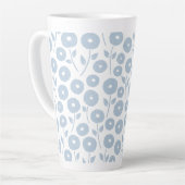 Unschärfe-Blumenmuster Blau auf Weiß Milchtasse (Linke Ecke)