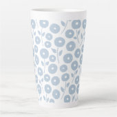 Unschärfe-Blumenmuster Blau auf Weiß Milchtasse (Vorderseite)