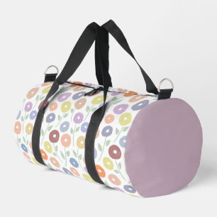 Unschärfe-Blumenmuster Pastell auf Weiß Duffle Bag